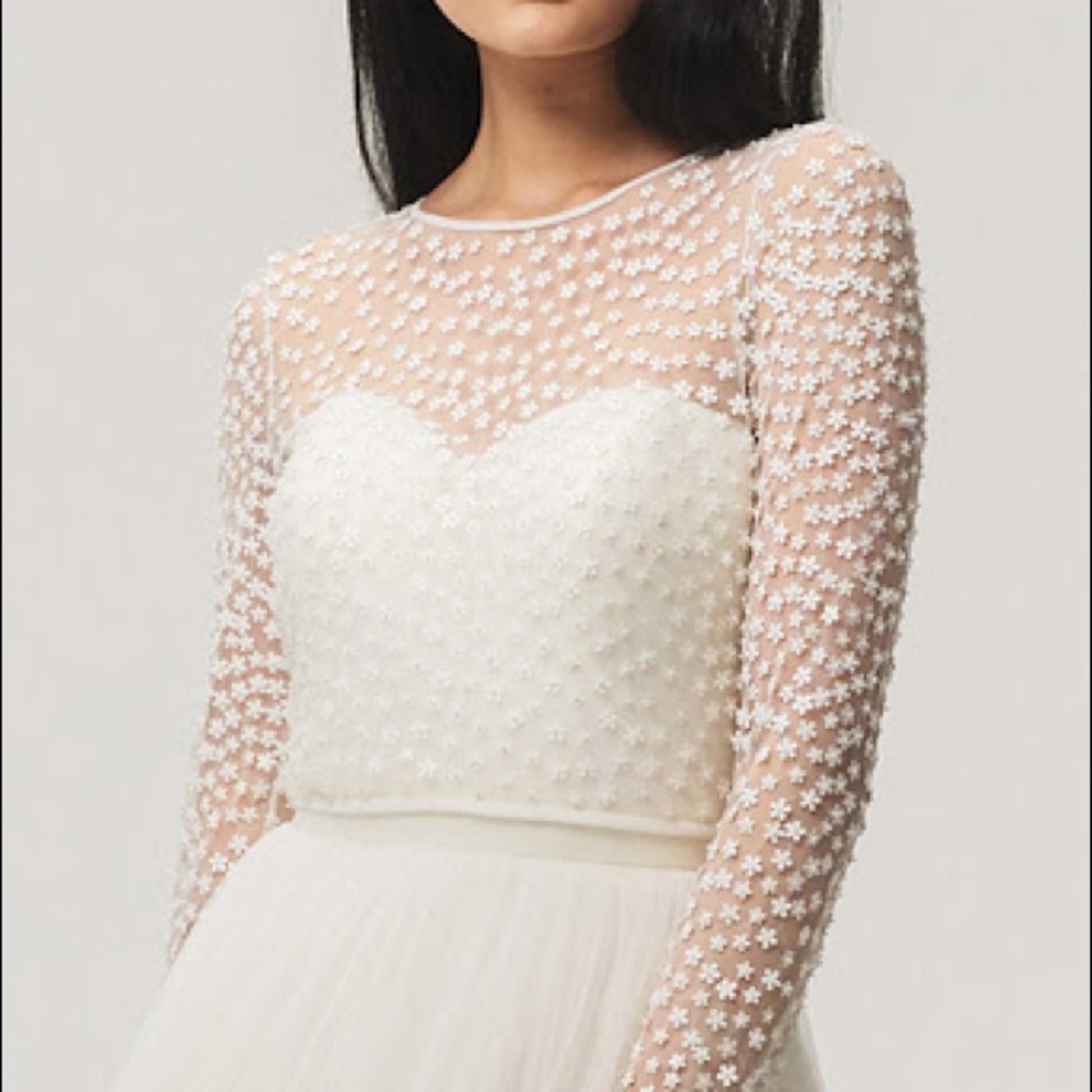 Floral Beaded Wedding Dress Topper